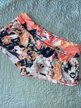 Roxy Floral Performance Shorts - Coral, Navy & Cream